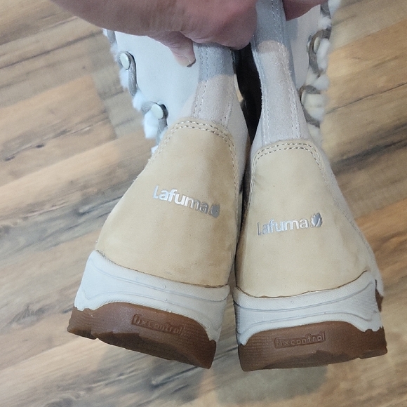 LAFUMA KOKTA Cream Tan Suede Faux Fur Lace Up Snow OUTD - Picture 3 of 16